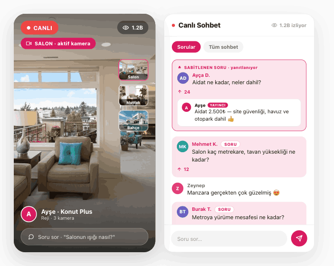 Canlı yayın ile çok kameralı ev turu rejisi